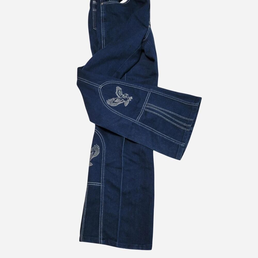 VTG 90s Y2K Shepler's Eagle Embroidered Jeans Size 36 Western Rodeo Streetwear